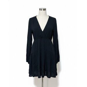 Women's Balloon Long Sleeve Dropped Waist Mini A-Line Dress - A New Day Size S